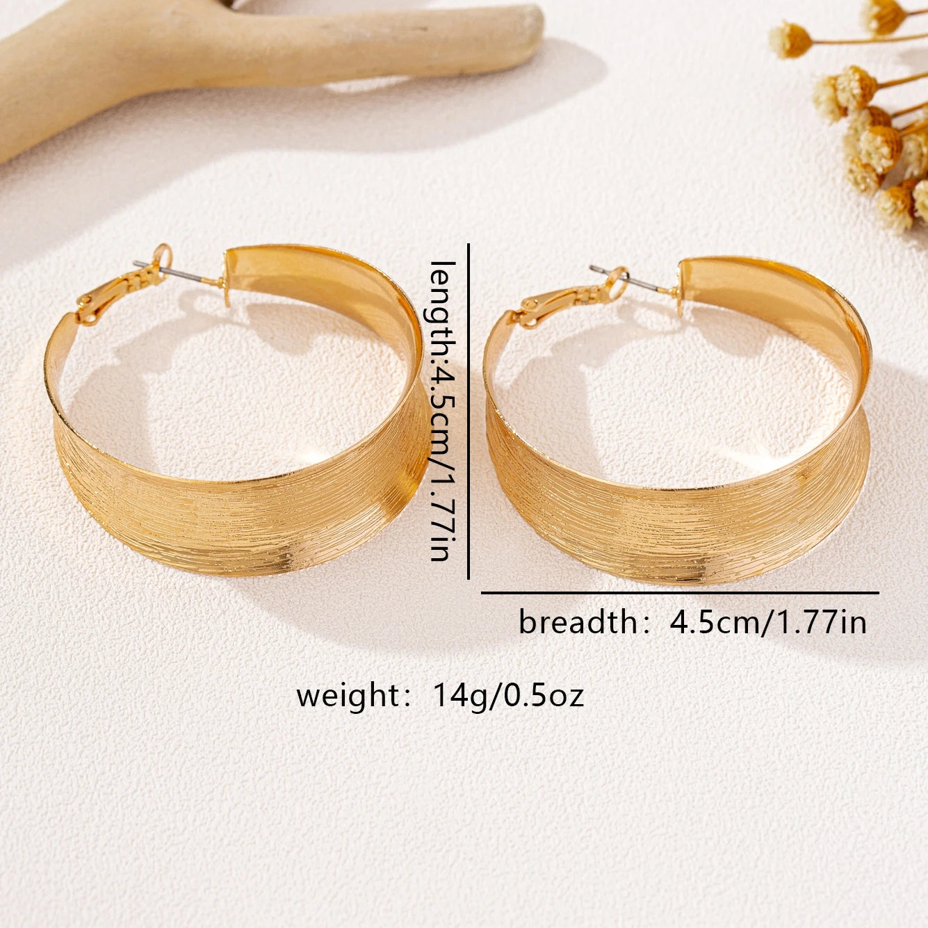 A Pair of Women's Earrings, Simple and Stylish with Brushed Finish, Suitable for Daily Wear and Vacation